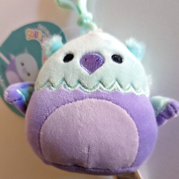 NWT 3.5" Minerva Griffon Gryphon Purse Clip On Squishmallows Mini Plushie Purple - Picture 1 of 6